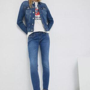 Tommy Jeans dámská modrá džínová bunda - XL (1A5)
