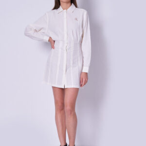Calvin Klein dámské krémové košilové šaty - S (YBH)