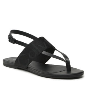 Calvin Klein dámské černé sandály FLAT SANDAL TOEPOST WEBBING - 41 (BDS)