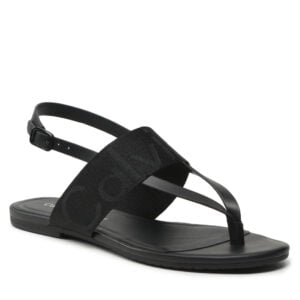 Calvin Klein dámské černé sandály FLAT SANDAL TOEPOST WEBBING - 38 (BDS)