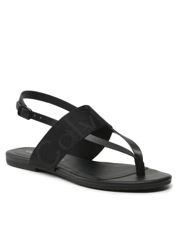 Calvin Klein dámské černé sandály FLAT SANDAL TOEPOST WEBBING - 39 (BDS)