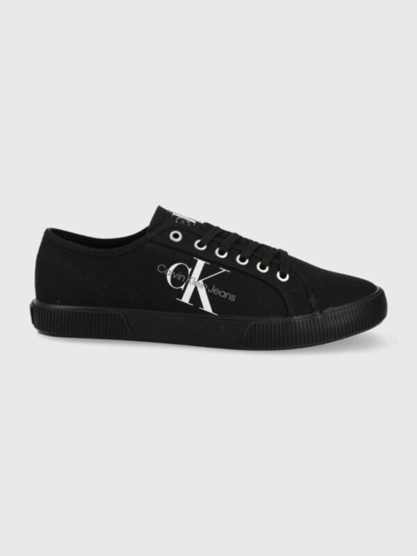 Calvin Klein pánské černé plátěné tenisky ESSENTIAL VULCANIZED 1 - 46 (0GL)