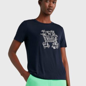 Tommy Hilfiger dámské tmavěmodré tričko - L (DW5)