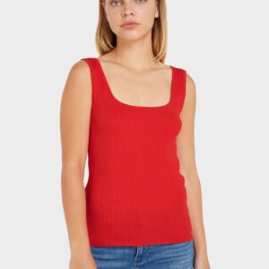 Tommy Hilfiger dámský červený top - XS (SNE)