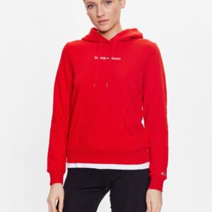 Tommy Jeans dámská červená mikina - XS (XNL)