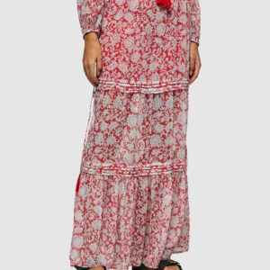 Pepe Jeans dámská červenobílá vzorovaná sukně - XS (0AA)