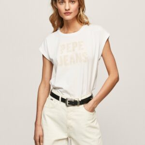 Pepe Jeans dámské bílé triko OLA s potiskem - S (800)