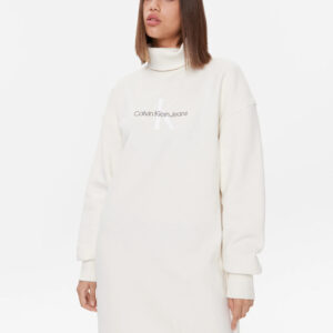 Calvin Klein dámské krémové teplákové šaty - XS (YBI)