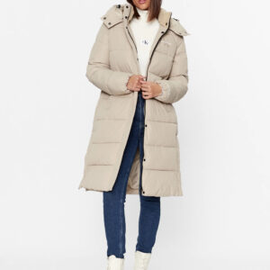 Calvin Klein dámský béžový kabát - XS (PED)