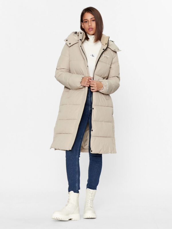 Calvin Klein dámský béžový kabát - XS (PED)