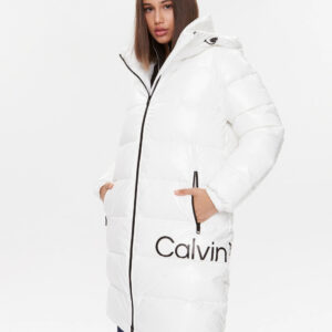 Calvin Klein dámský bílý kabát - XS (YBI)