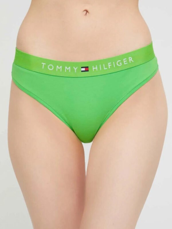 Tommy Hilfiger dámská zelená tanga - XS (LWY)