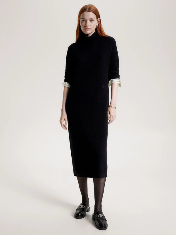 Tommy Hilfiger dámské černé vlněné šaty - XS/R (BDS)