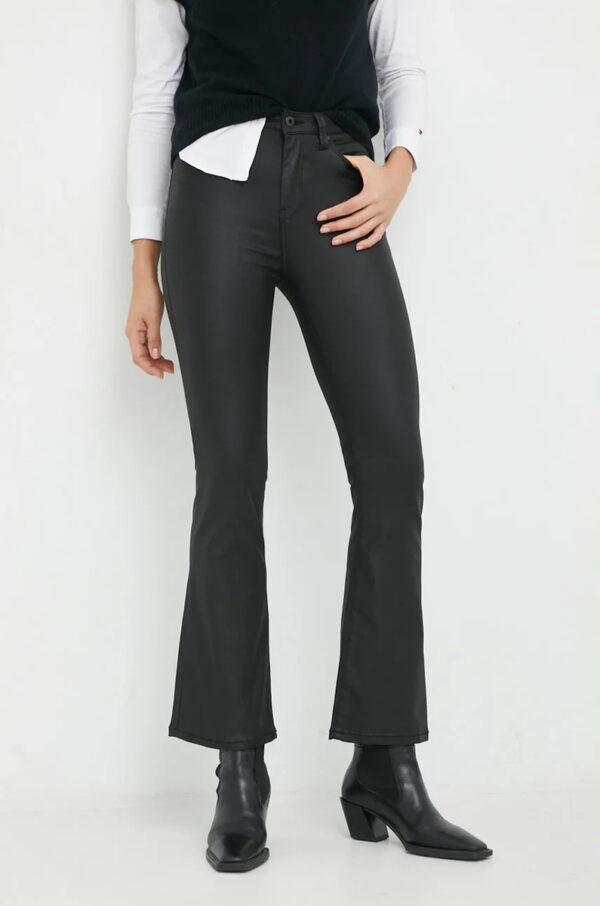 Pepe Jeans černé povoskované kalhoty  FLARE - 31/32 (0)