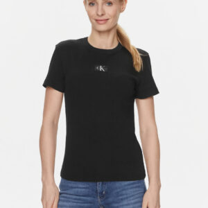 Calvin Klein dámské černé žebrované tričko - XS (BEH)
