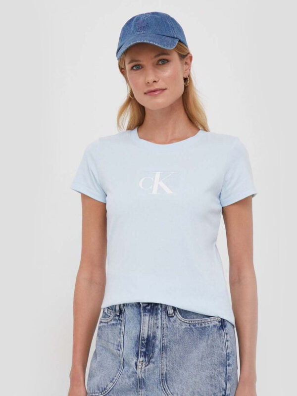 Calvin Klein dámské světle modré tričko - XS (CYR)