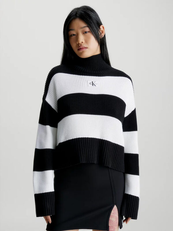 Calvin Klein dámský černobílý svetr - XL (0GO)