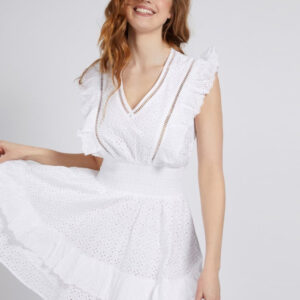 Guess dámské bílé šaty - XS (TWHT)