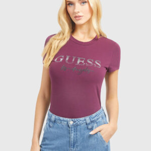 Guess dámské vínové tričko - XS (G4A1)
