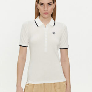 Tommy Hilfiger dámské bílé polo tričko  - XS (YBL)