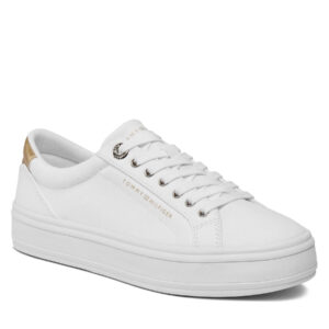 Tommy Hilfiger dámské bílé tenisky Essential Vulc Canvas Sneaker - 41 (YBS)