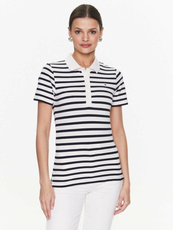 Tommy Hilfiger dámské pruhované polo - XS (0FA)