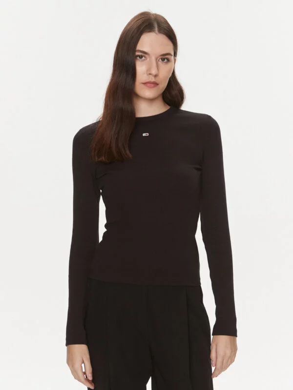 Tommy Jeans dámské černé tričko Slim - XS (BDS)