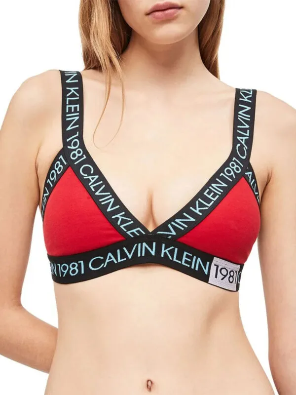 Calvin Klein dámská červená sportovní podprsenka - XS (3YQ)