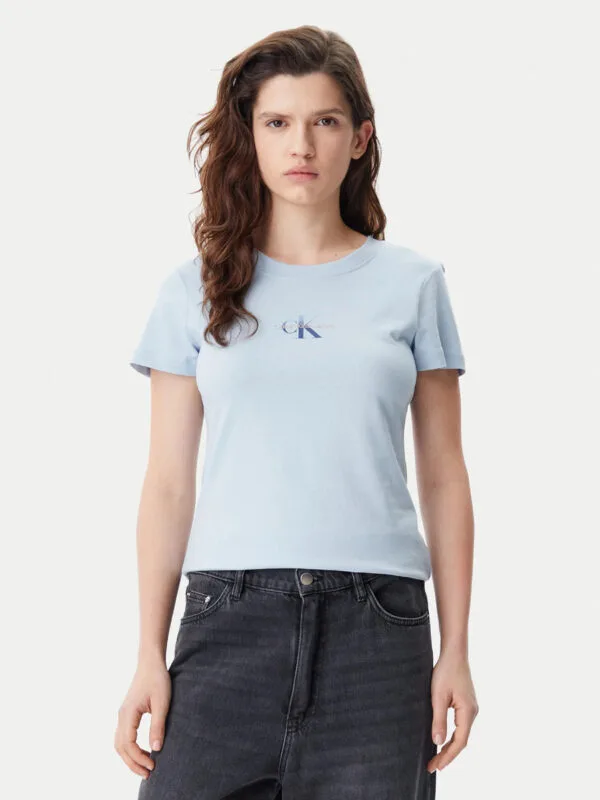 Calvin Klein dámské světle modré tričko - XS (CUI)