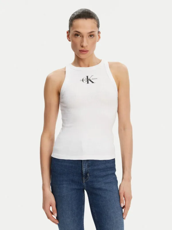Calvin Klein dámské bílé tílko - XS (YAA)