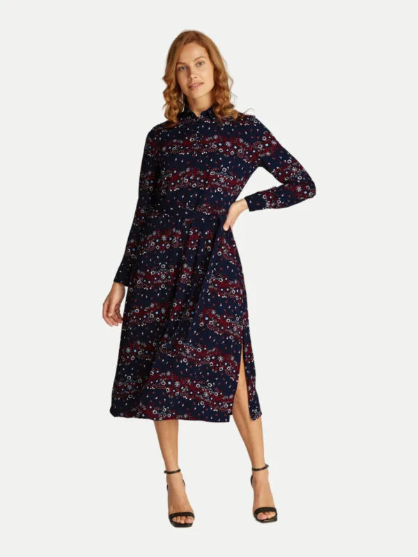 Tommy Jeans dámské tmavě modré šaty Floral - M (0GJ)