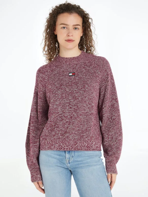 Tommy Jeans dámský vínový svetr - XS (VVK)