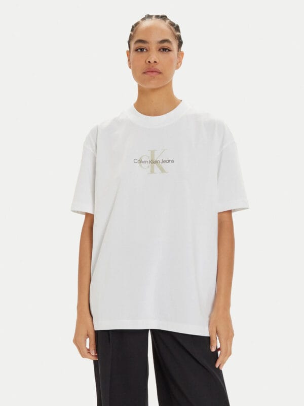 Calvin Klein dámské bílé tričko - M (YAF)