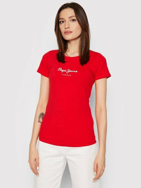 Pepe Jeans dámské  červené tričko  NEW VIRGINIA - XS (255)