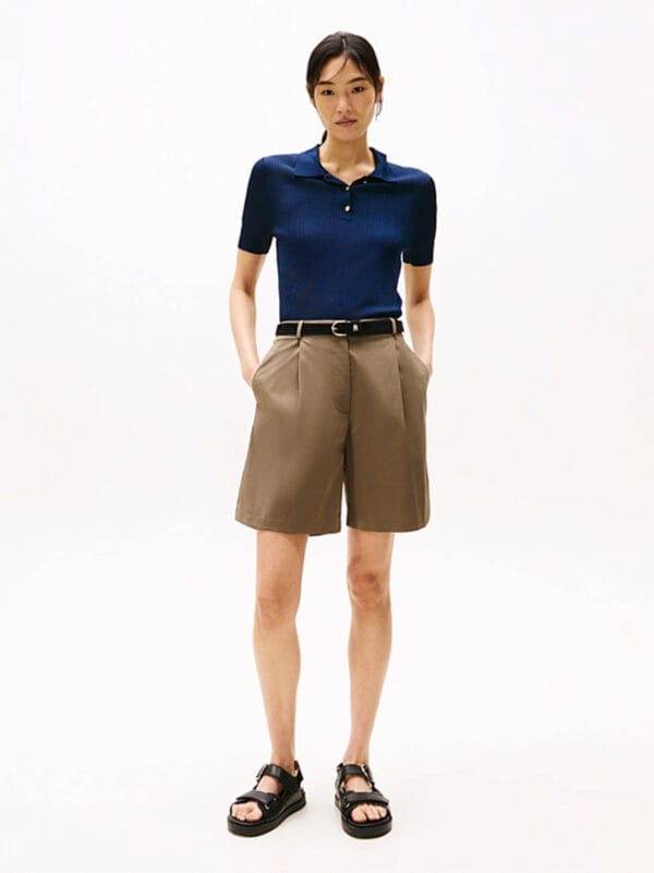 Tommy Hilfiger dámské khaki šortky - 40 (GW9)
