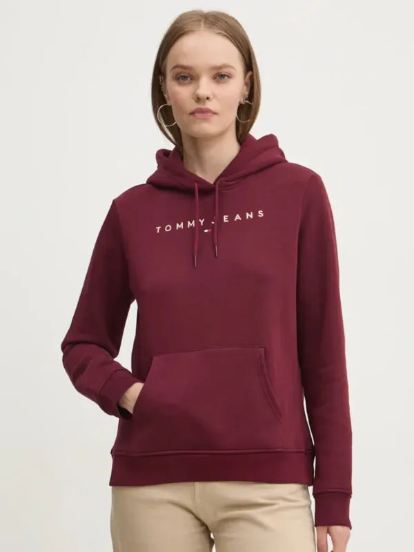 Tommy Jeans dámská vínová mikina - XS (VLP)