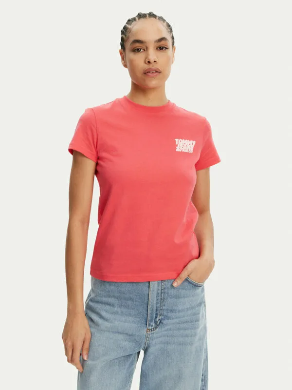 Tommy Jeans dámské růžové tričko - XS (XI2)