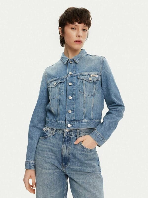 Calvin Klein dámská modrá džínová bunda - S (1AA)