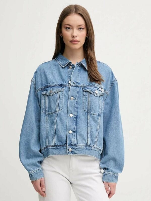 Calvin Klein dámská modrá džínová bunda - XS (1AA)