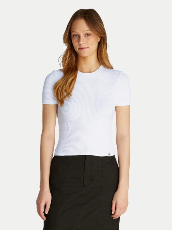 Calvin Klein dámské bílé tričko - XS (YAA)