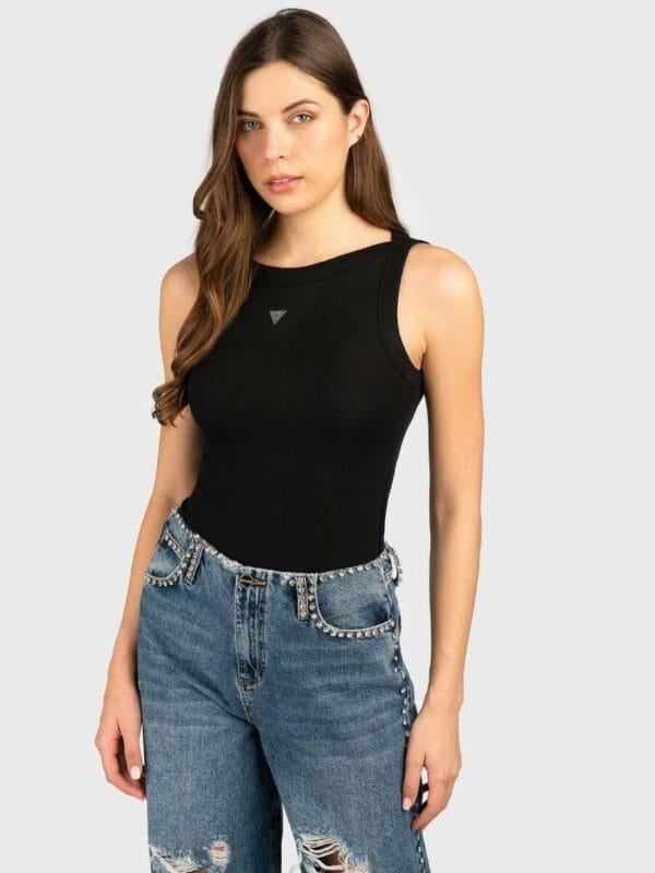 Guess dámský černý top - XS (JBLK)