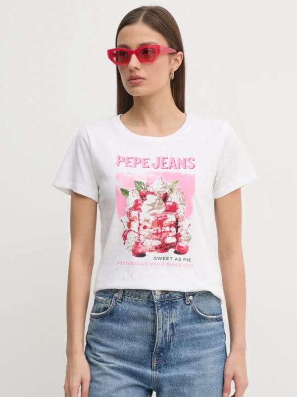 Pepe Jeans dámské bílé tričko - XS (800)