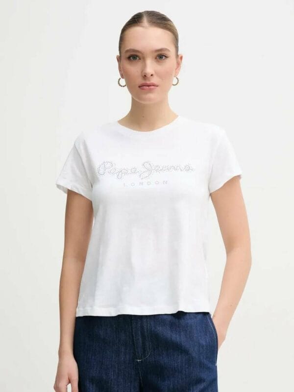 Pepe Jeans dámské bílé tričko  - XS (800)