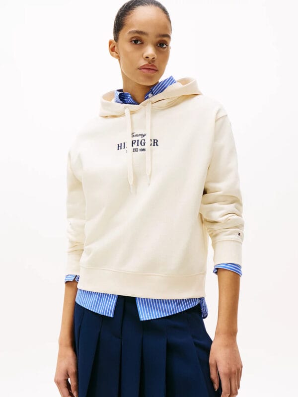 Tommy Hilfiger dámská krémová mikina - XS (AEF)