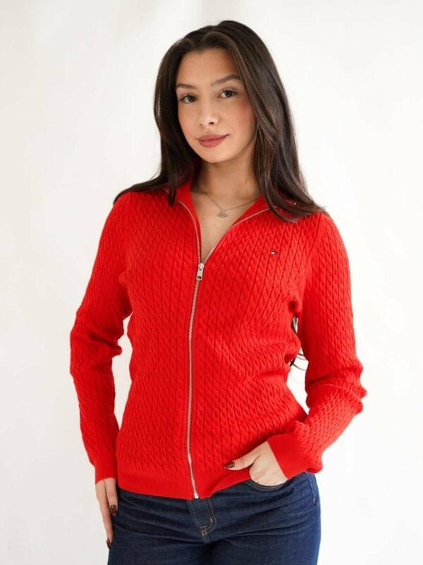 Tommy Hilfiger dámský červený svetr - XS (XND)