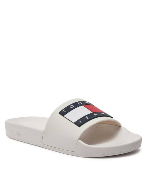 Tommy Jeans dámské krémové pantofle - 41 (TCR)
