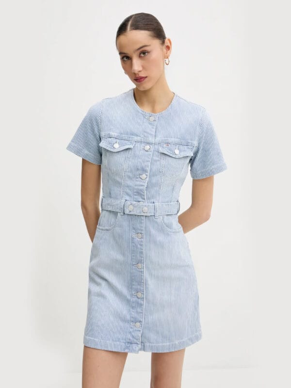 Tommy Jeans dámské světle modré džínové šaty - XS (1A5)