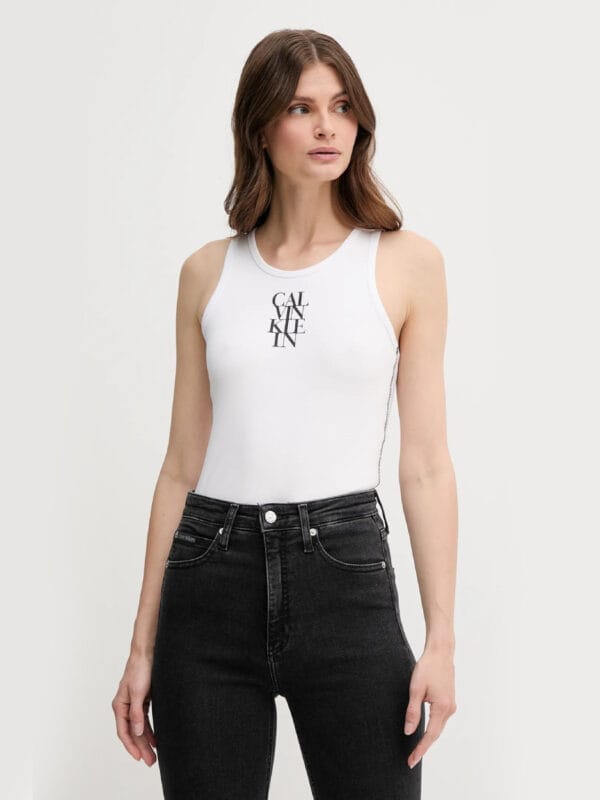Calvin Klein dámské bílé tílko - XS (YAA)