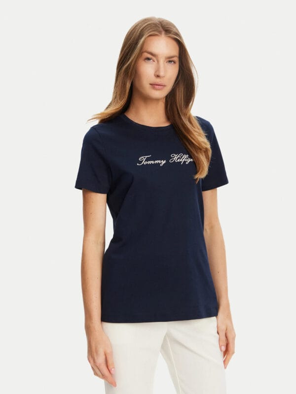 Tommy Hilfiger dámské tmavě modré tričko - XS (C1G)