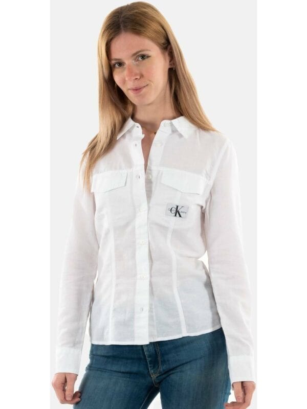Calvin Klein dámská bílá košile Long J20J223128 L